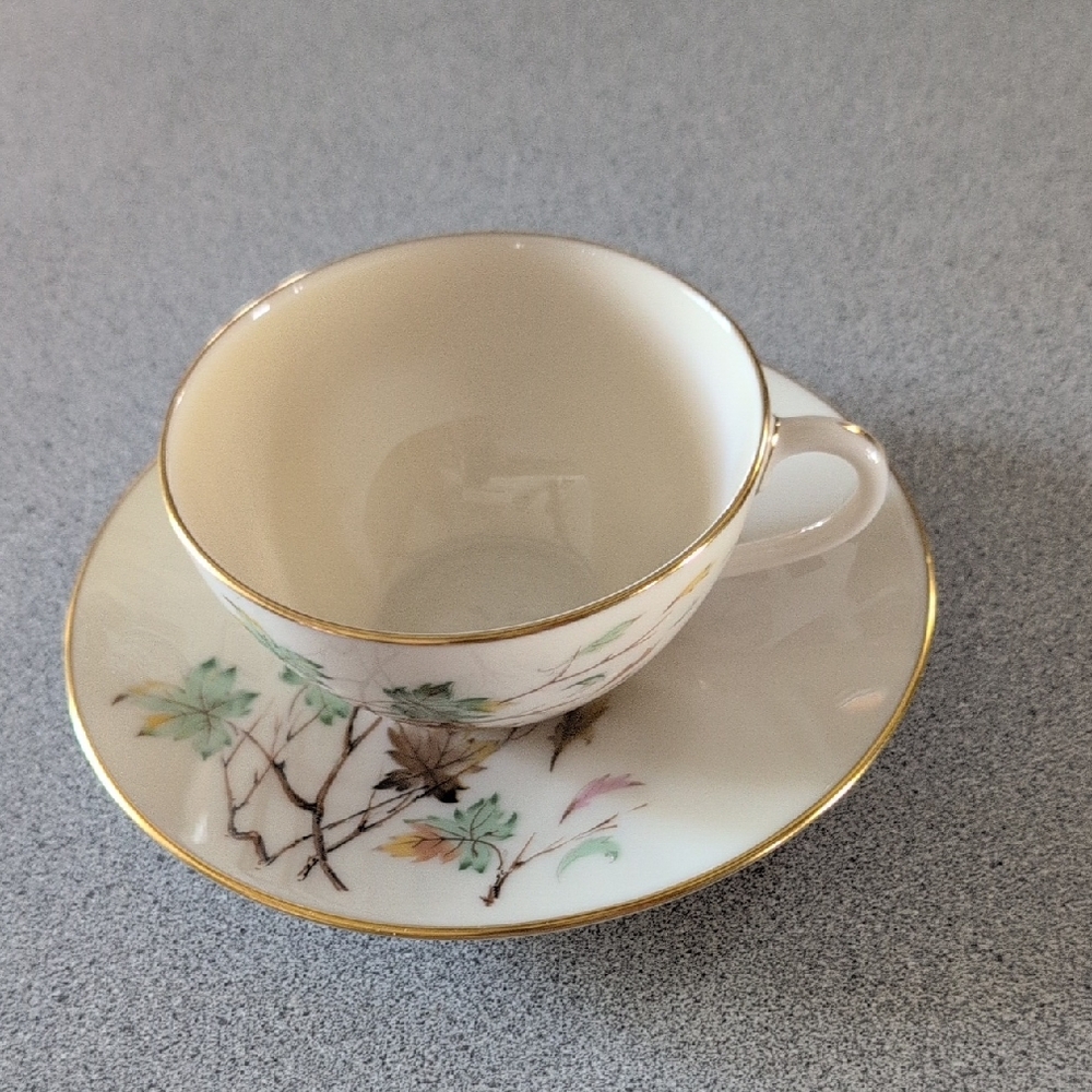 Elegant Floral Teacup and Saucer Set